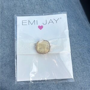 Emi Jay Cream Hair Tie with Gold Detail
